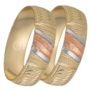 GLG1-25-B 20mm Indian Gold Plated Tri-color Diamond Cut Bangle