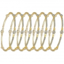 Indian Gold Plated Flower CZ Semanario Bangle