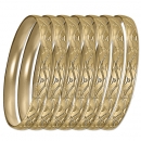 GLG1-52AG   6mm Gold Plated Laser Cut  Semanario Bangle