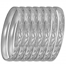 GLG1-52AS  6mm Silver Plated Laser Cut  Semanario Bangle