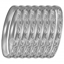 GLG1-52CS  6mm Silver Plated Laser Cut  Semanario Bangle