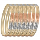 GLG1-52E  6mm Laser Cut Tri-color Semanario Bangle