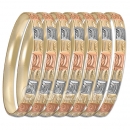 GLG1-52F  6mm Laser Cut Tri-color Semanario Bangle