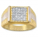 Orotex Gold Layered CZ Men's Ring