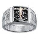 Orotex Silver Layered CZ Men's Ring