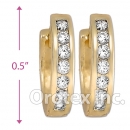 H61R14  Gold Layered  CZ Huggies Earring