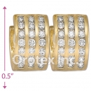 H63R12  Gold Layered  CZ Huggies Earring