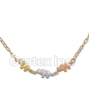 N002 Gold Layered Tri-Color Necklace