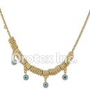 N011 Gold Layered Blue Eye Necklace