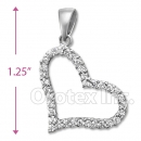 925 Sterling Silver Cz Heart Charm