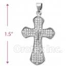 925 Sterling Silver Cz Cross Charm