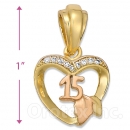 P78-18 Gold Layered CZ Charm