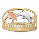 R016 Gold Layered Tri Color Women's Ring
