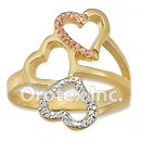 R020 Gold Layered Tri Color Women's Ring