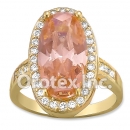 R072 Gold Layered CZ Ring