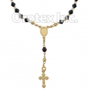 RSR003 Gold Layered Black Hand Rosary