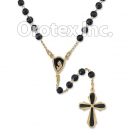 RSR005 Gold Layered Black Rosary