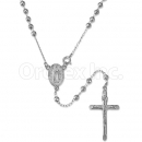 Orotex Silver Layered Diamond Cut Rosary