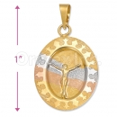 Oro Tex Gold Layered Tri-color Jesus Charm