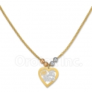 Orotex Gold Layered Tri-Color 15 años Necklace